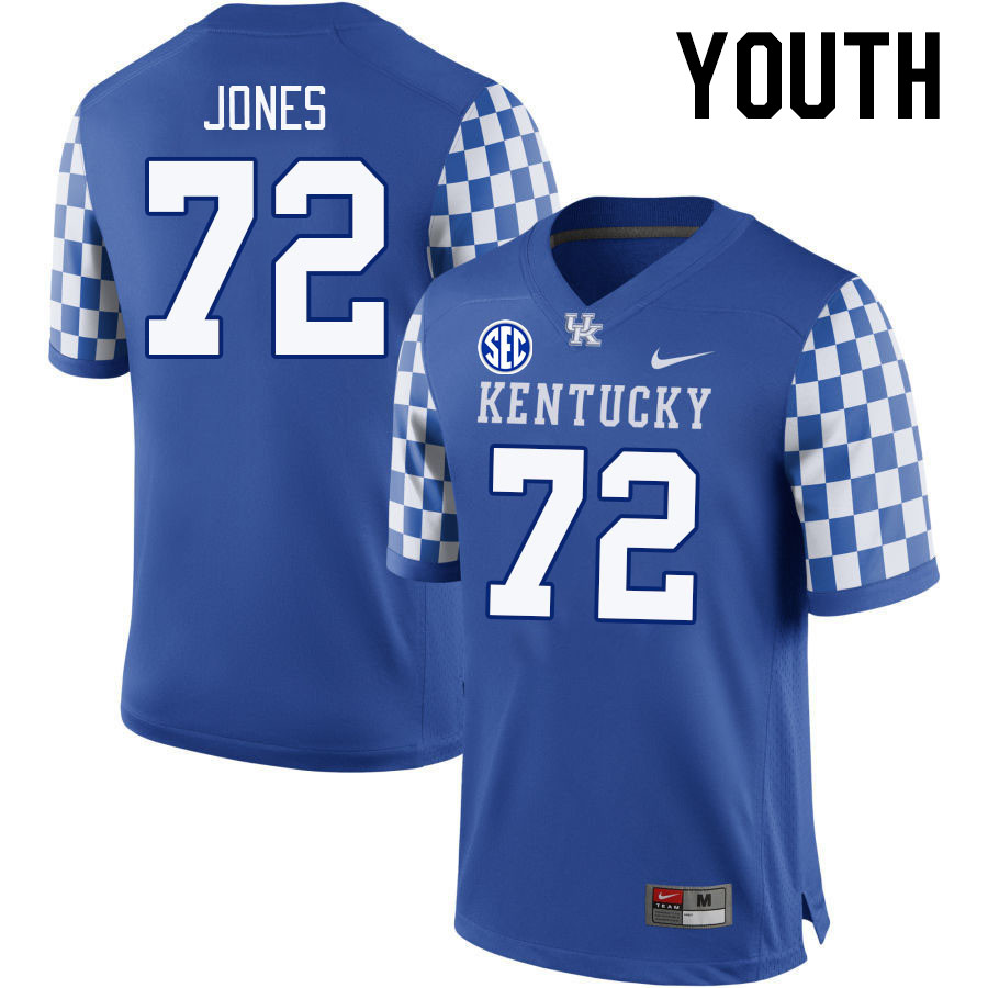 Youth #72 Josh Jones Kentucky Wildcats 2023 College Football Jerseys Stitched-Royal